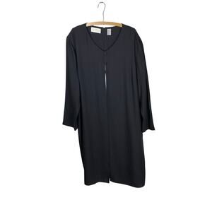 Elizabeth Claiborne Black Georgette Overlay White Sheath Dress Size 24